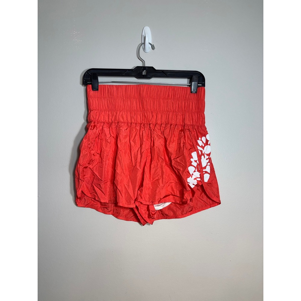 Free People Movement The Way Home‎ Shorts Red Floral Smocked High Rise Womens S